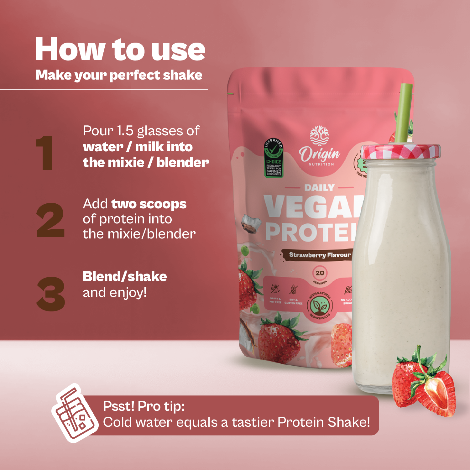 Strawberry Natural Plant Protein Powder