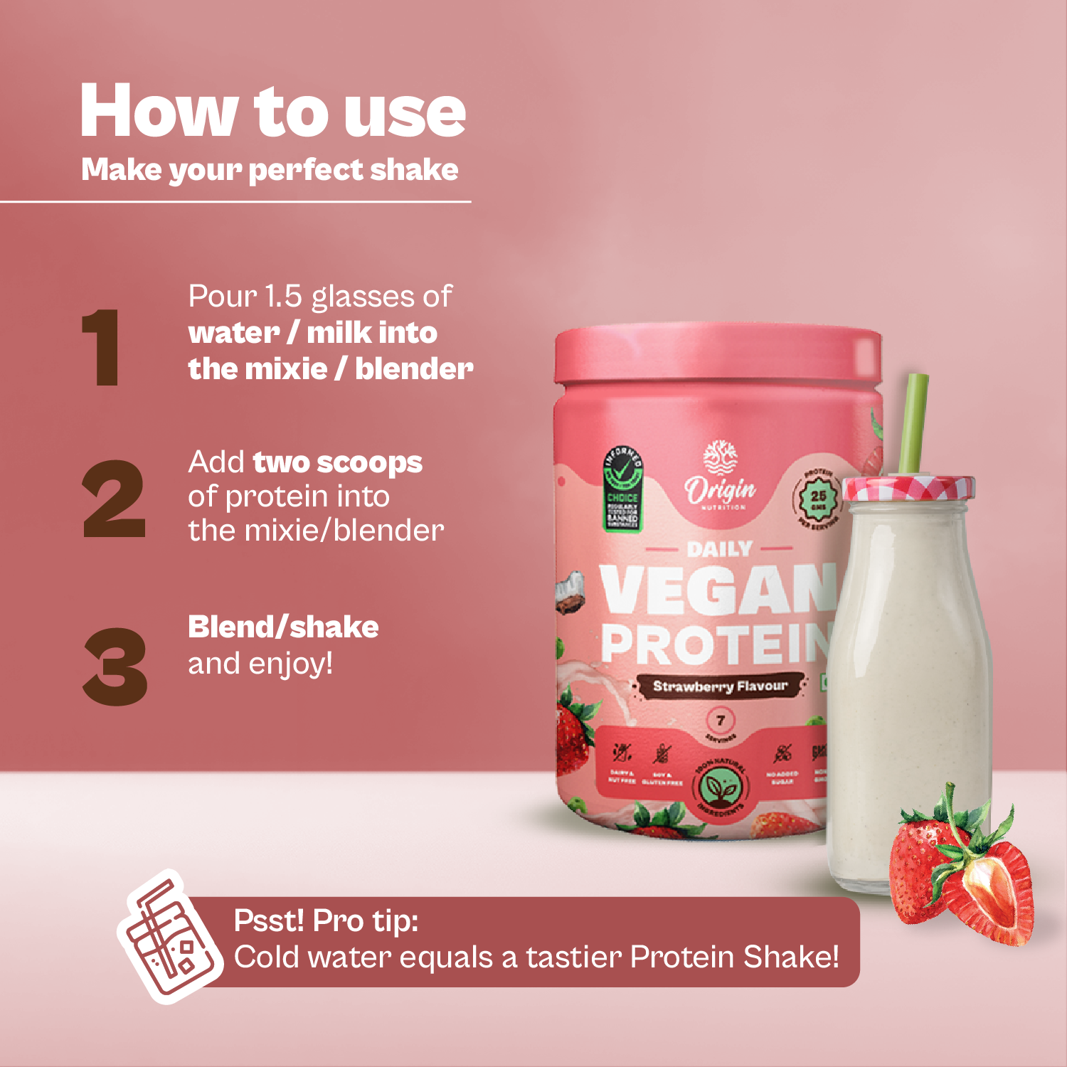 Strawberry Natural Plant Protein Powder