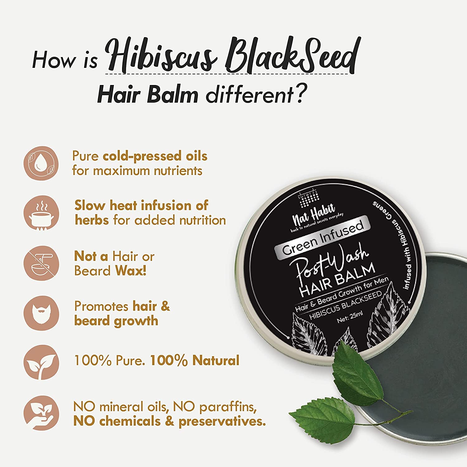 Hibiscus Black Seed Hair & Beard Balm For Hair Growth