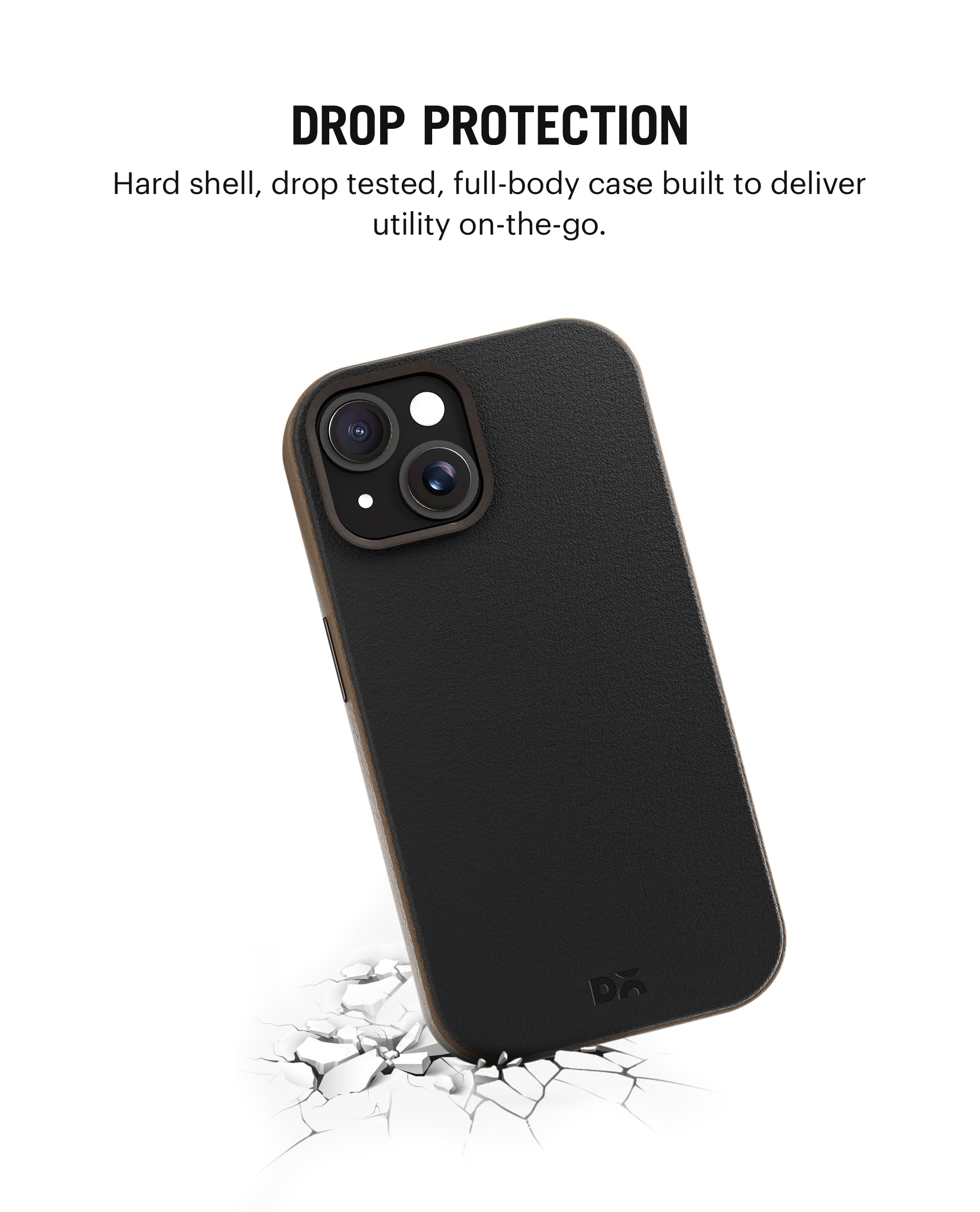 Black Beige Leatherite Mag Safe Case