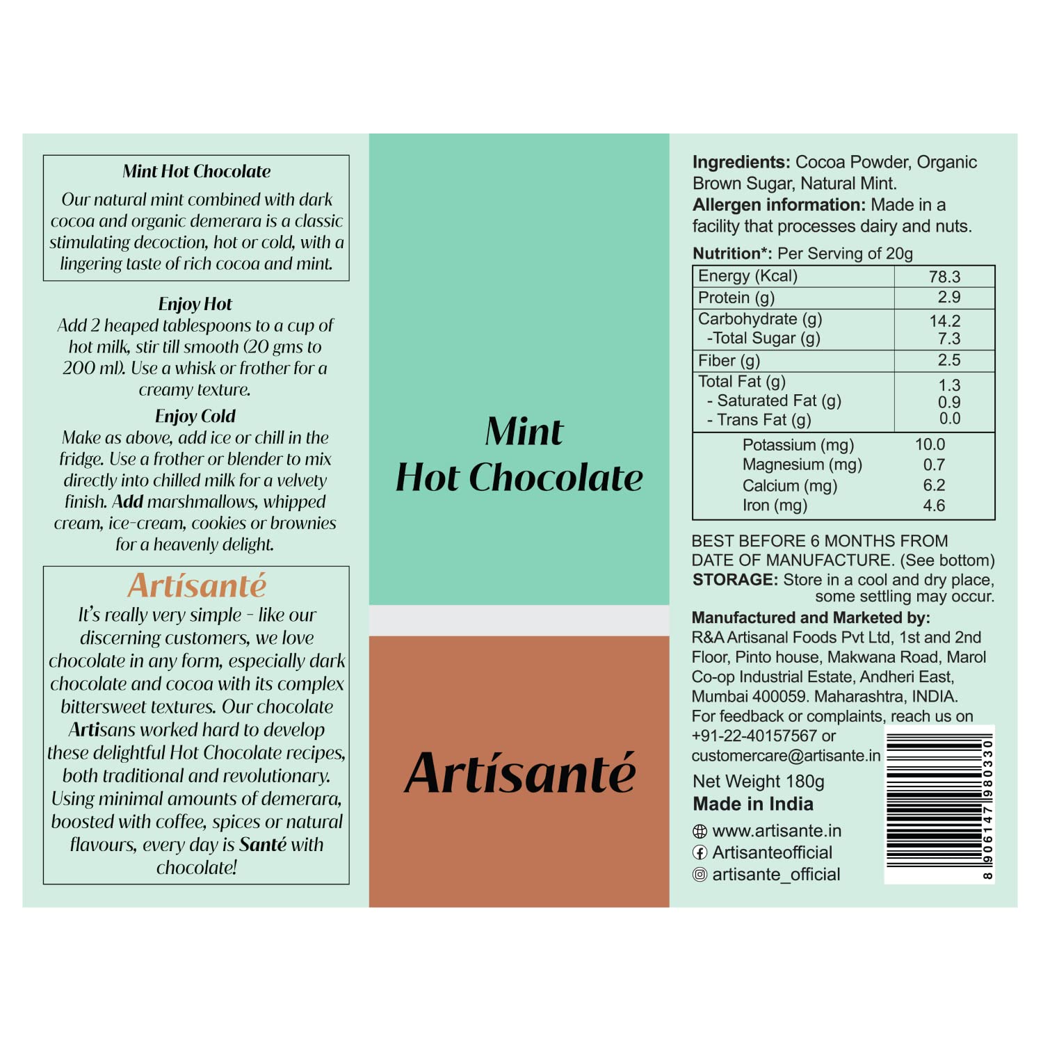 Mint Hot Chocolate Powder