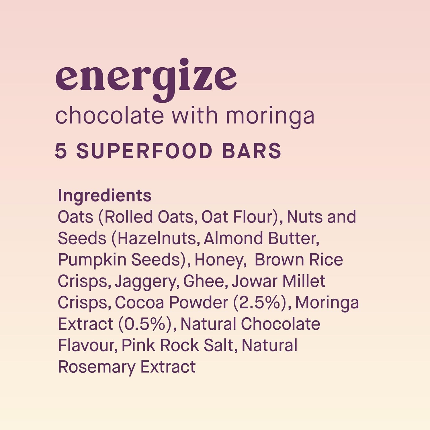 Energize Chocolate with Moringa Bars