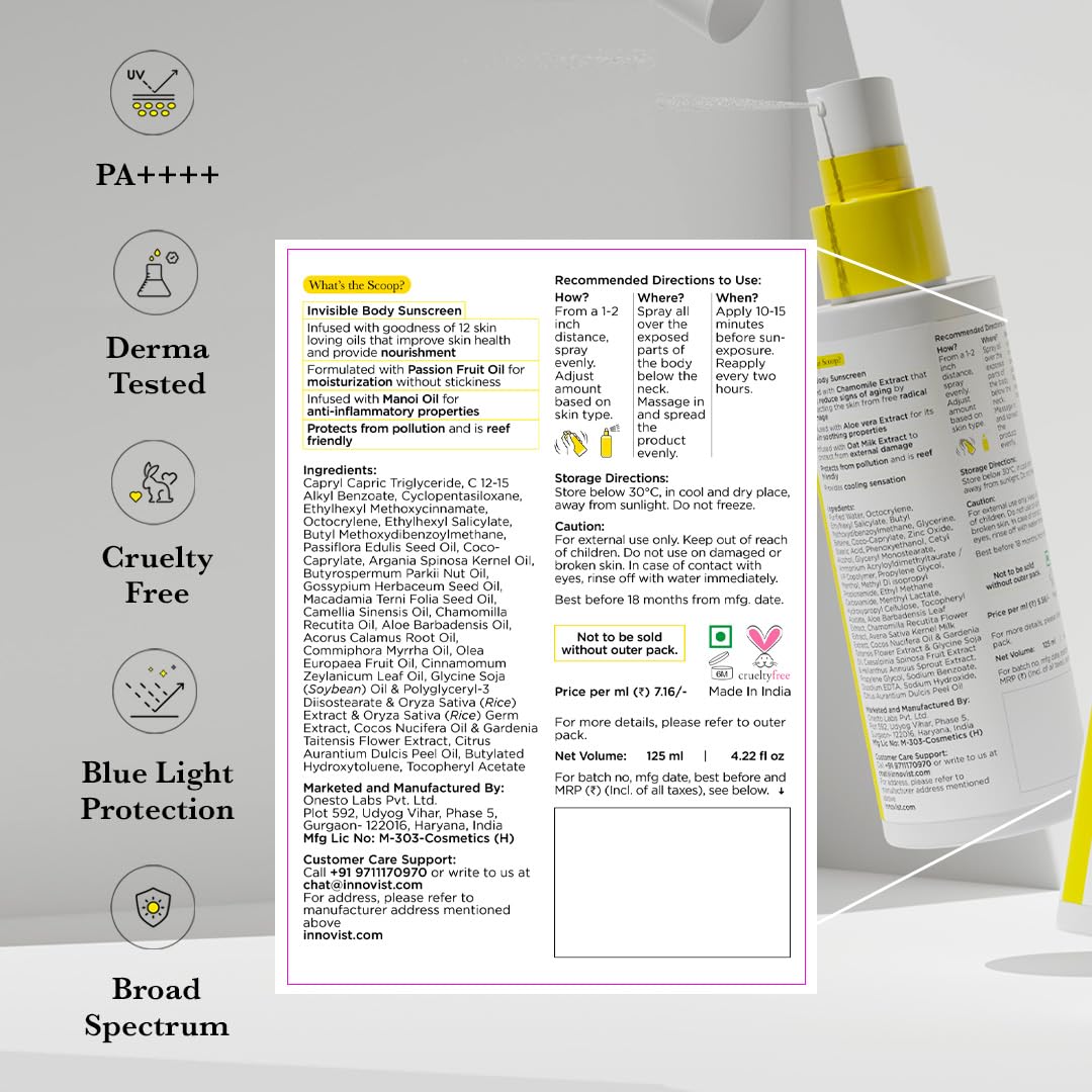 Invisible Body SPF 60 PA++++ Sunscreen Spray