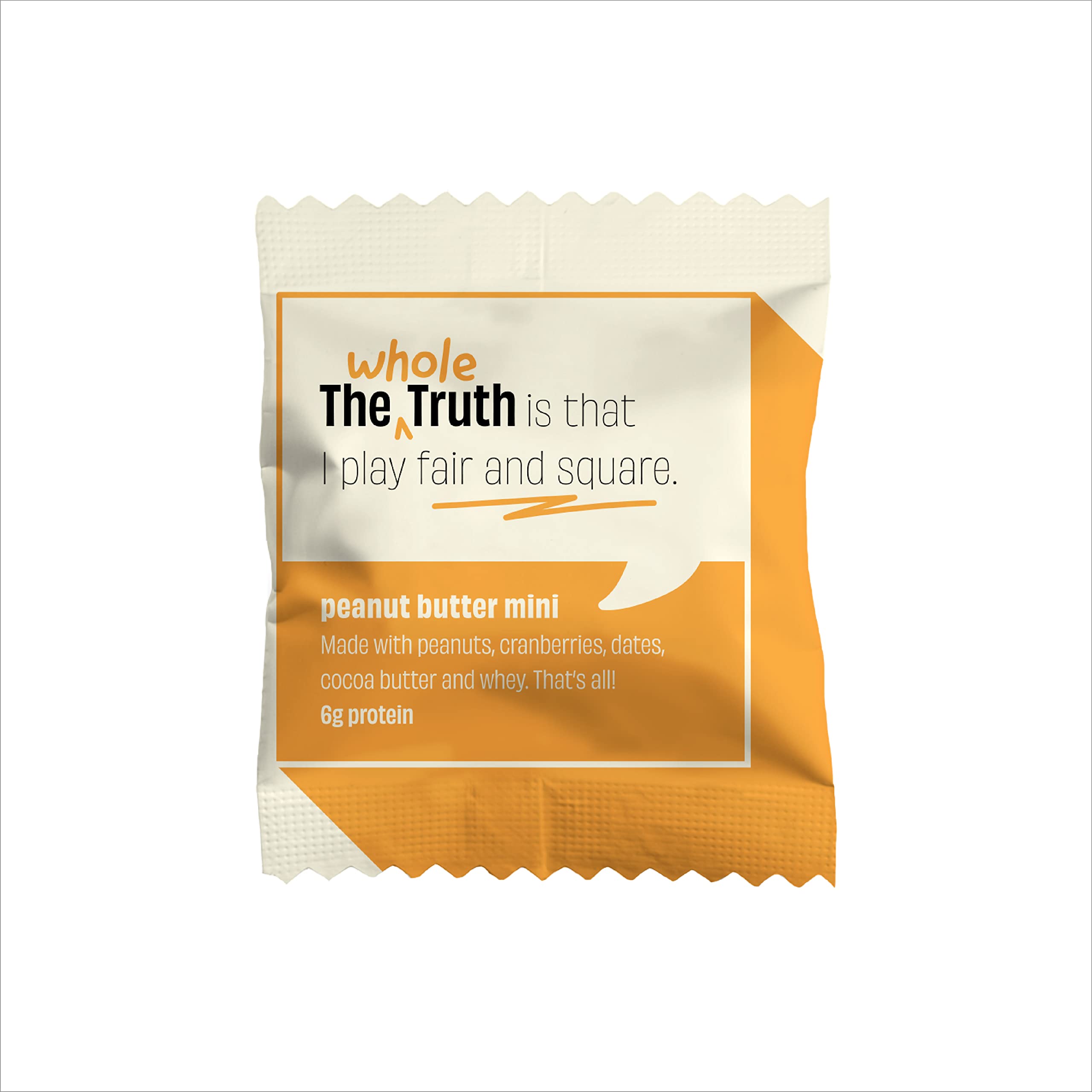 The Whole Truth - Mini Protein Bars - Peanut Butter - Pack of 8-8 x 27g - No Added Sugar - All Natural