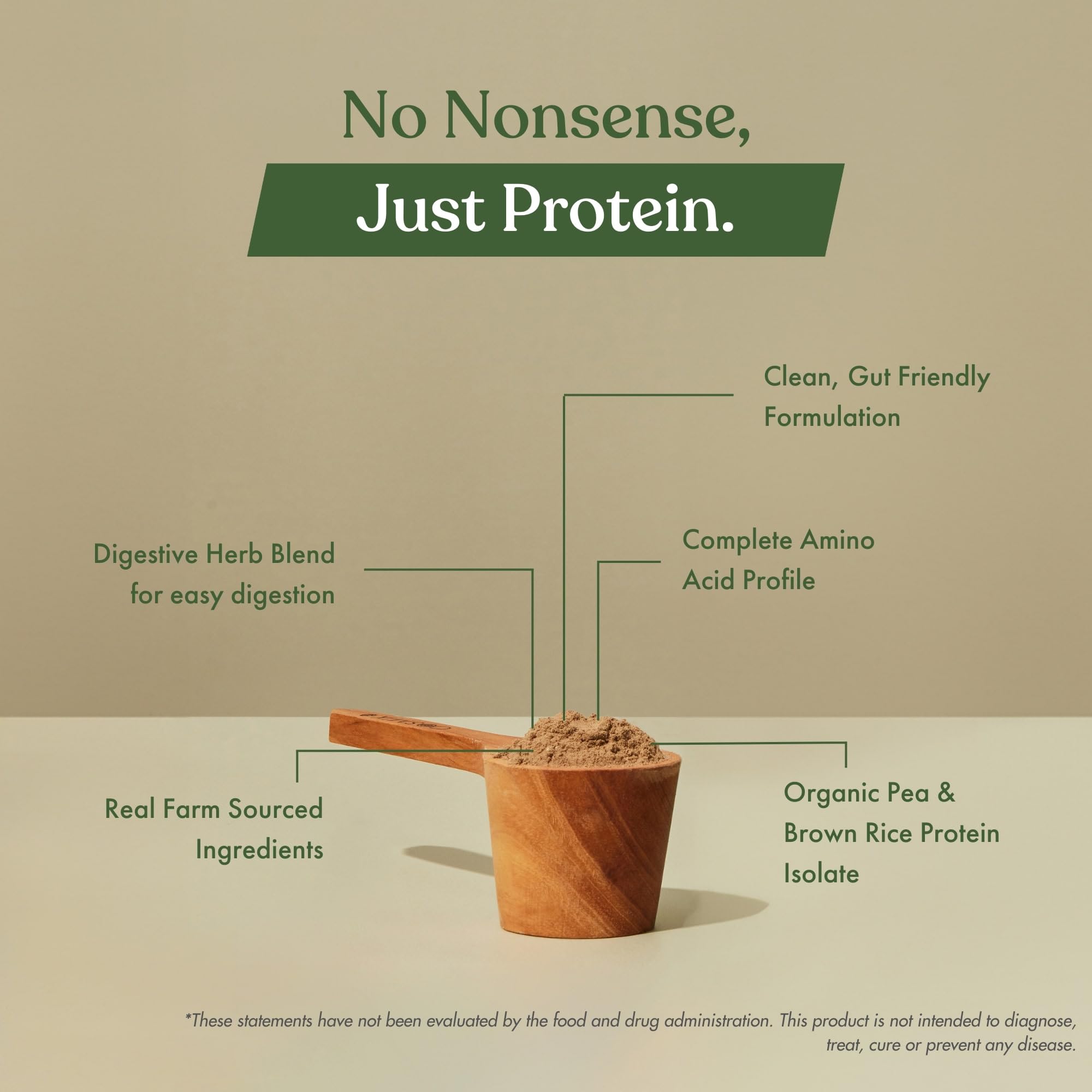 No Nonsense Plant Protein Organic Pea & Rice Isolate Indonesian Cacao