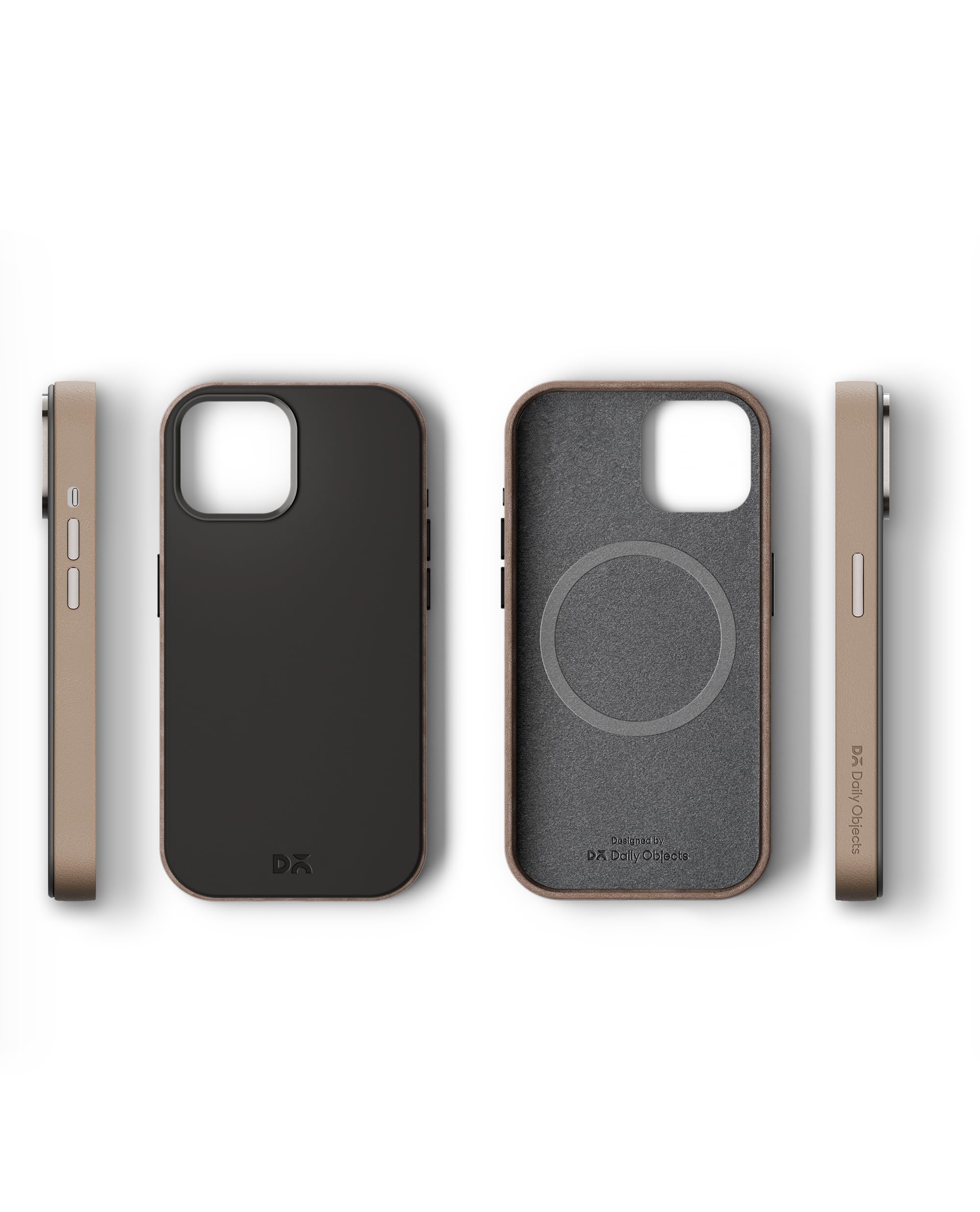 Black Beige Leatherite Mag Safe Case