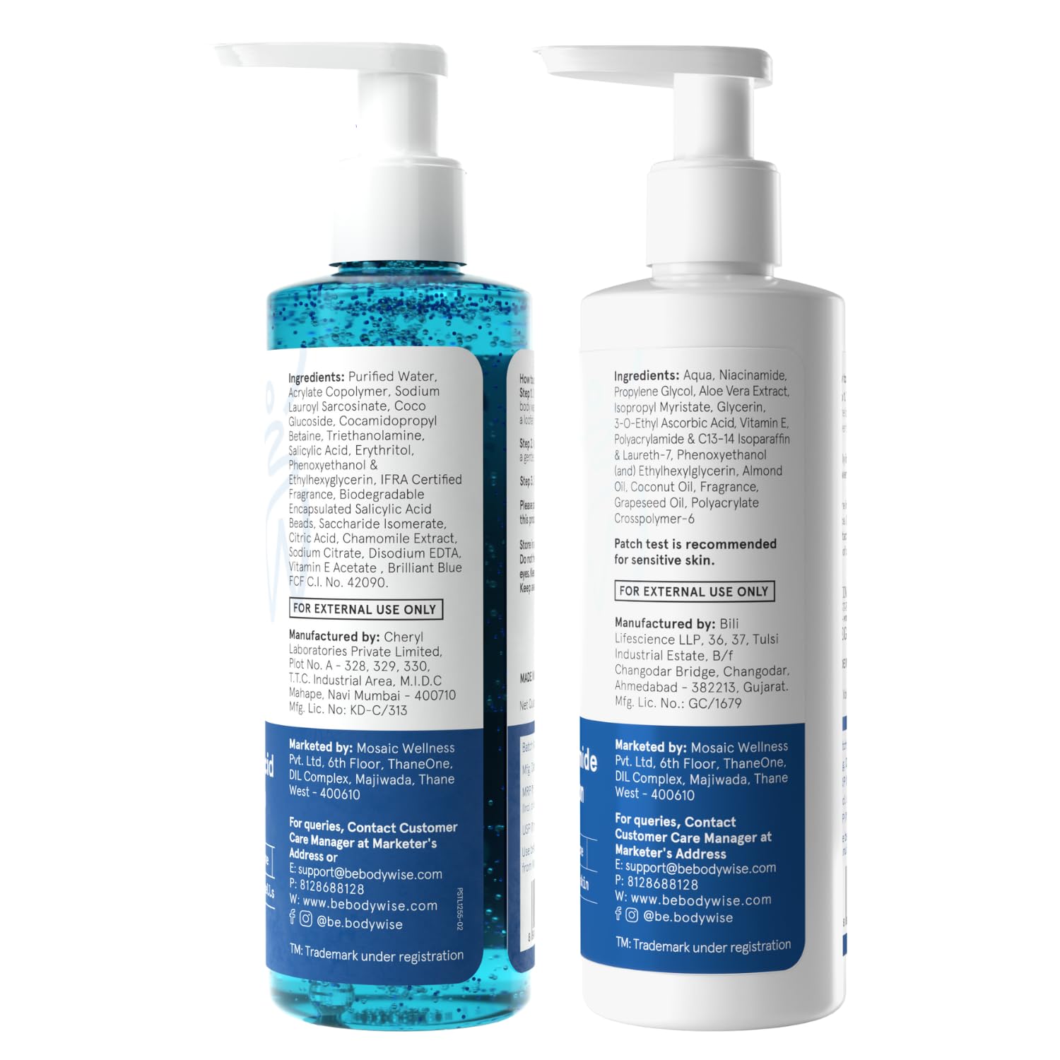 Body Acne Reduction Kit with 1% Salicylic Acid Body Wash & 10% Niacinamide Hydrating Face & Body Lotion