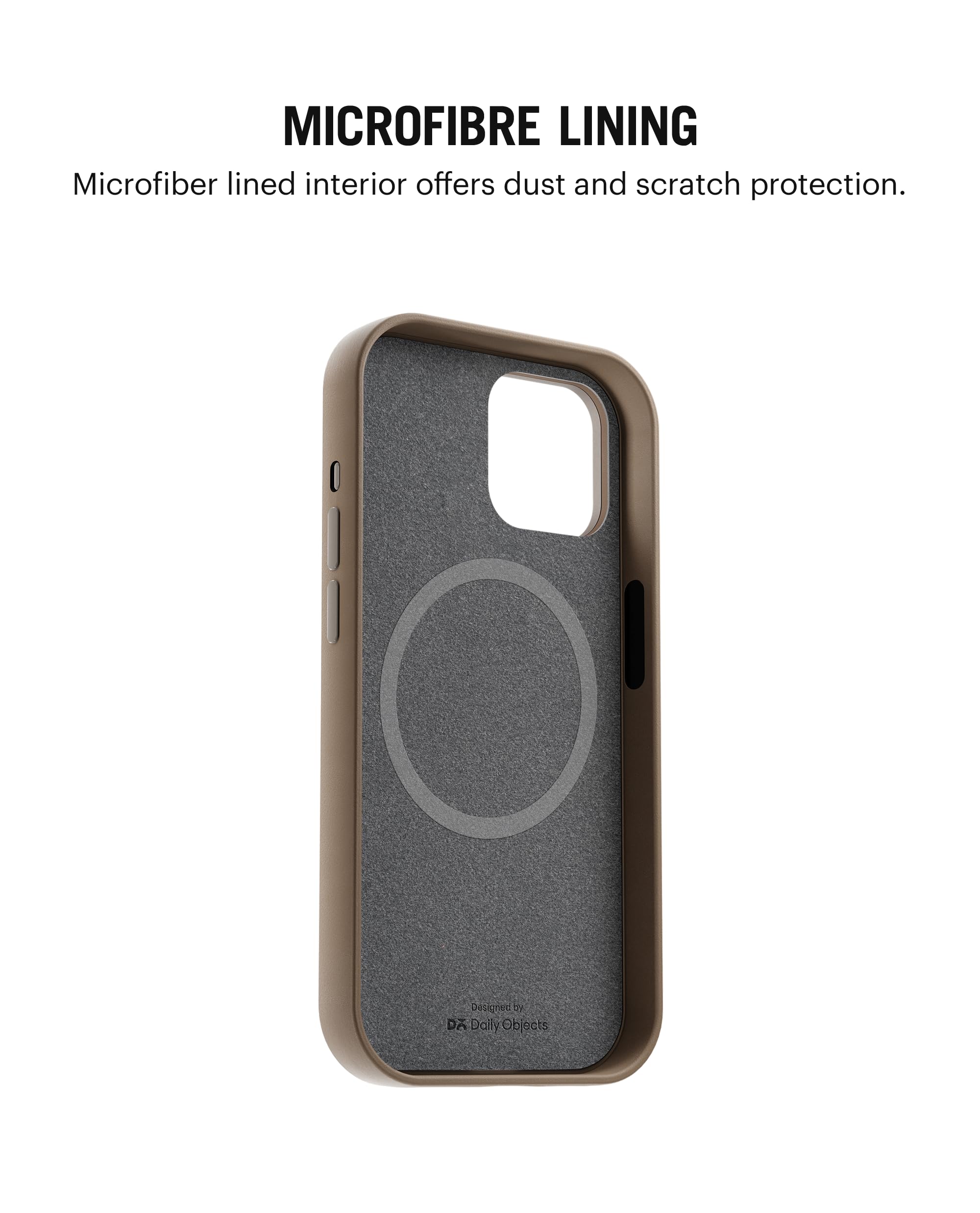 Black Beige Leatherite Mag Safe Case