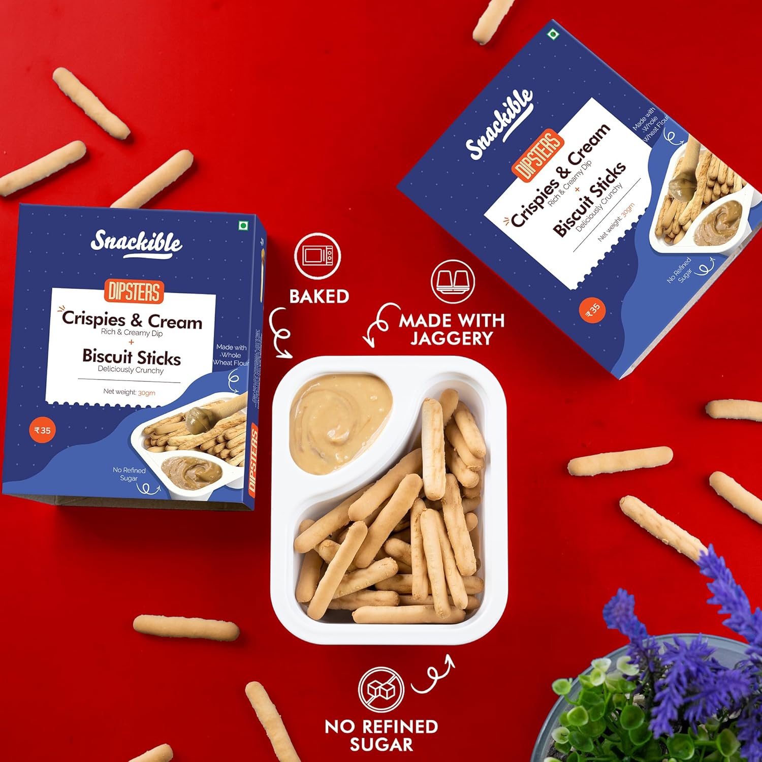 Dipsters Biscuit Sticks & Dip 4 flavours