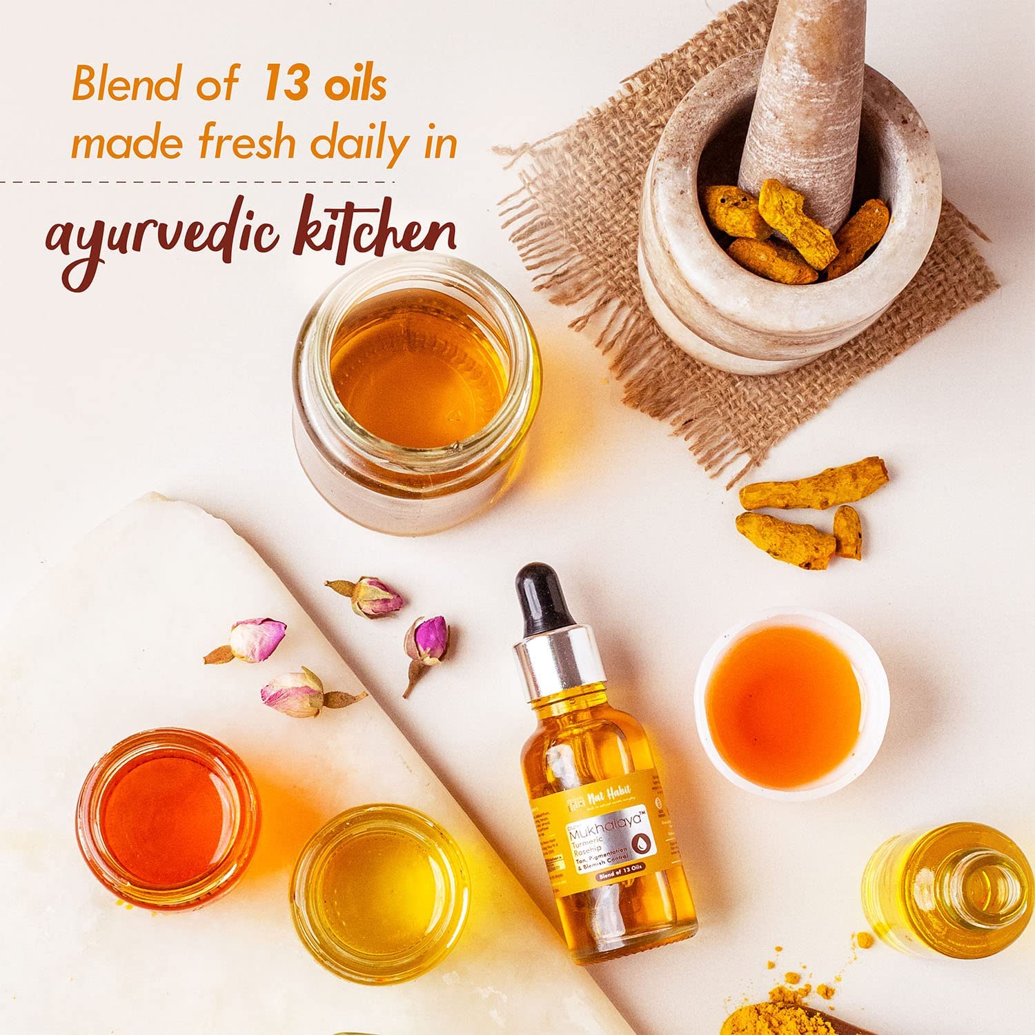 Turmeric Rosehip Mukhalaya Face Oil For Tan