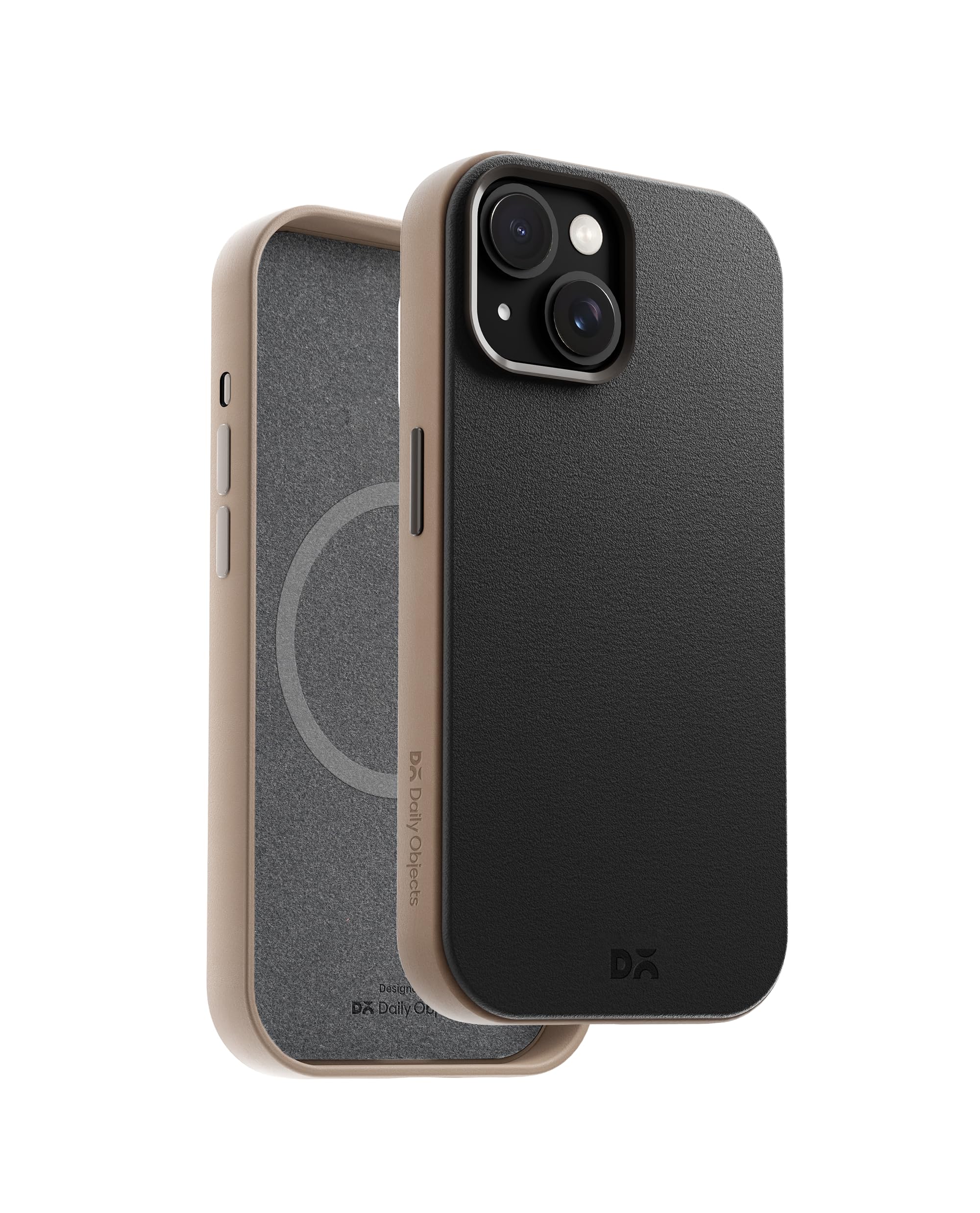 Black Beige Leatherite Mag Safe Case