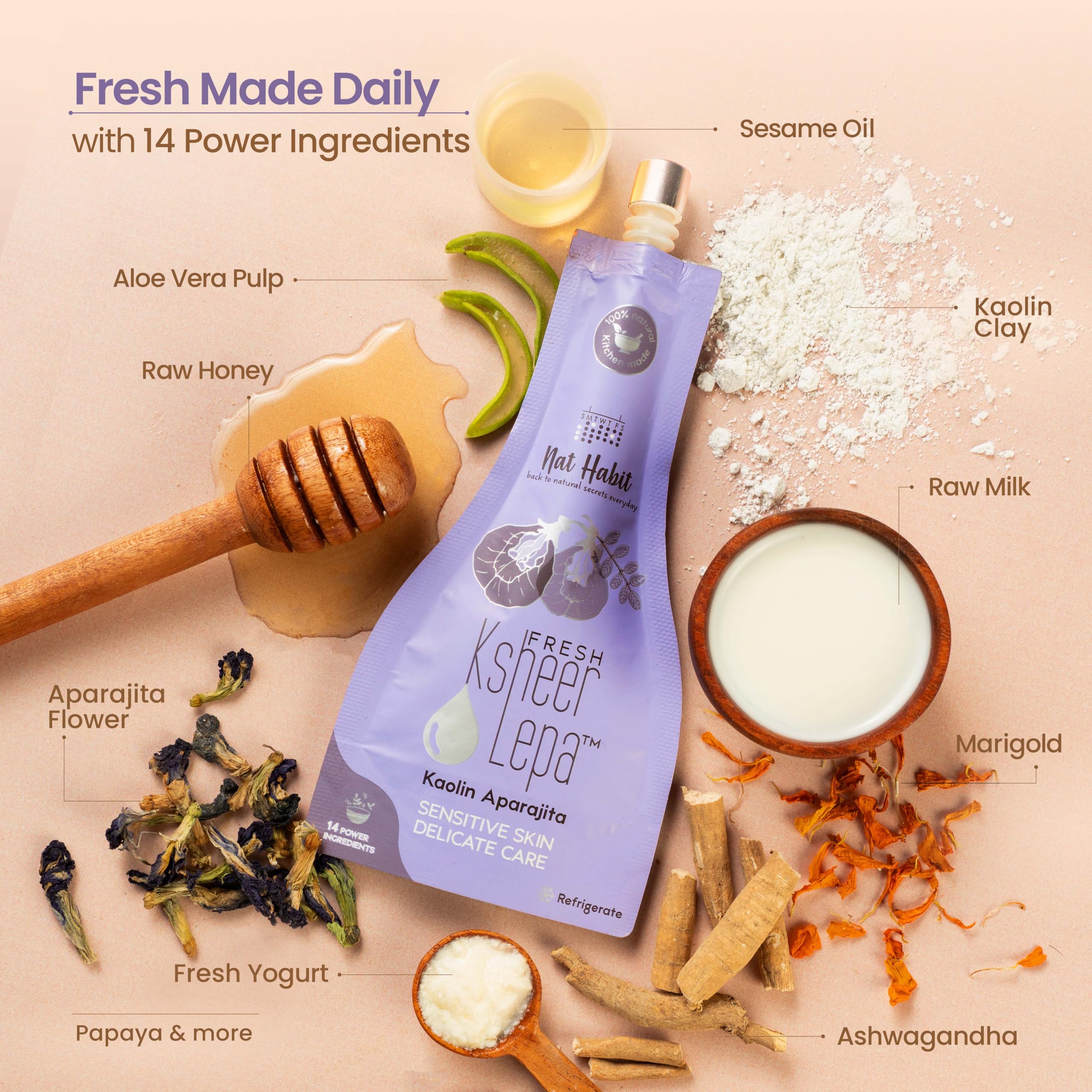 Fresh Kaolin Aparajita Ksheer Lepa Face Mask For Sensitive Skin