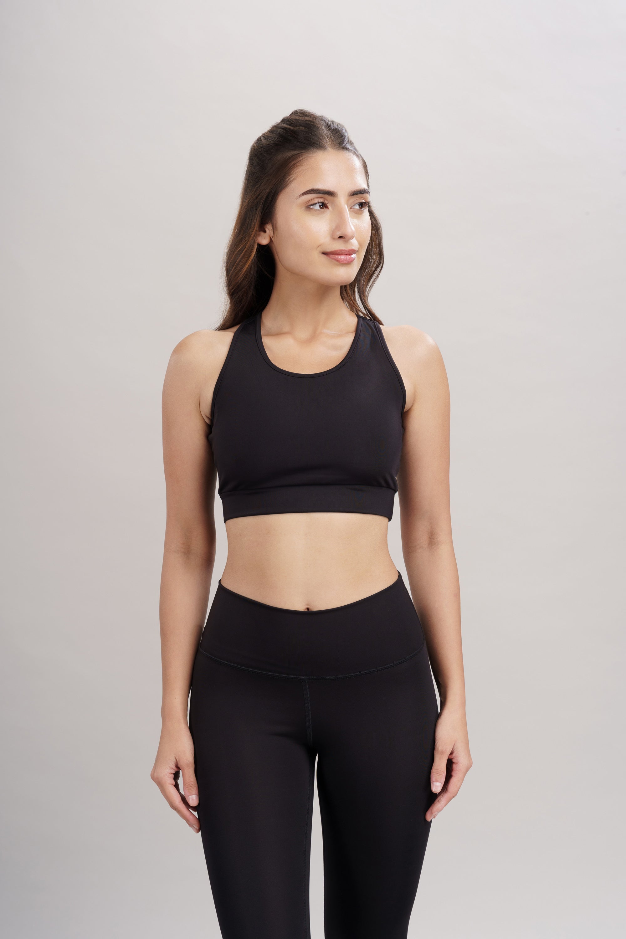 Carbon Black Racerback Active Bra
