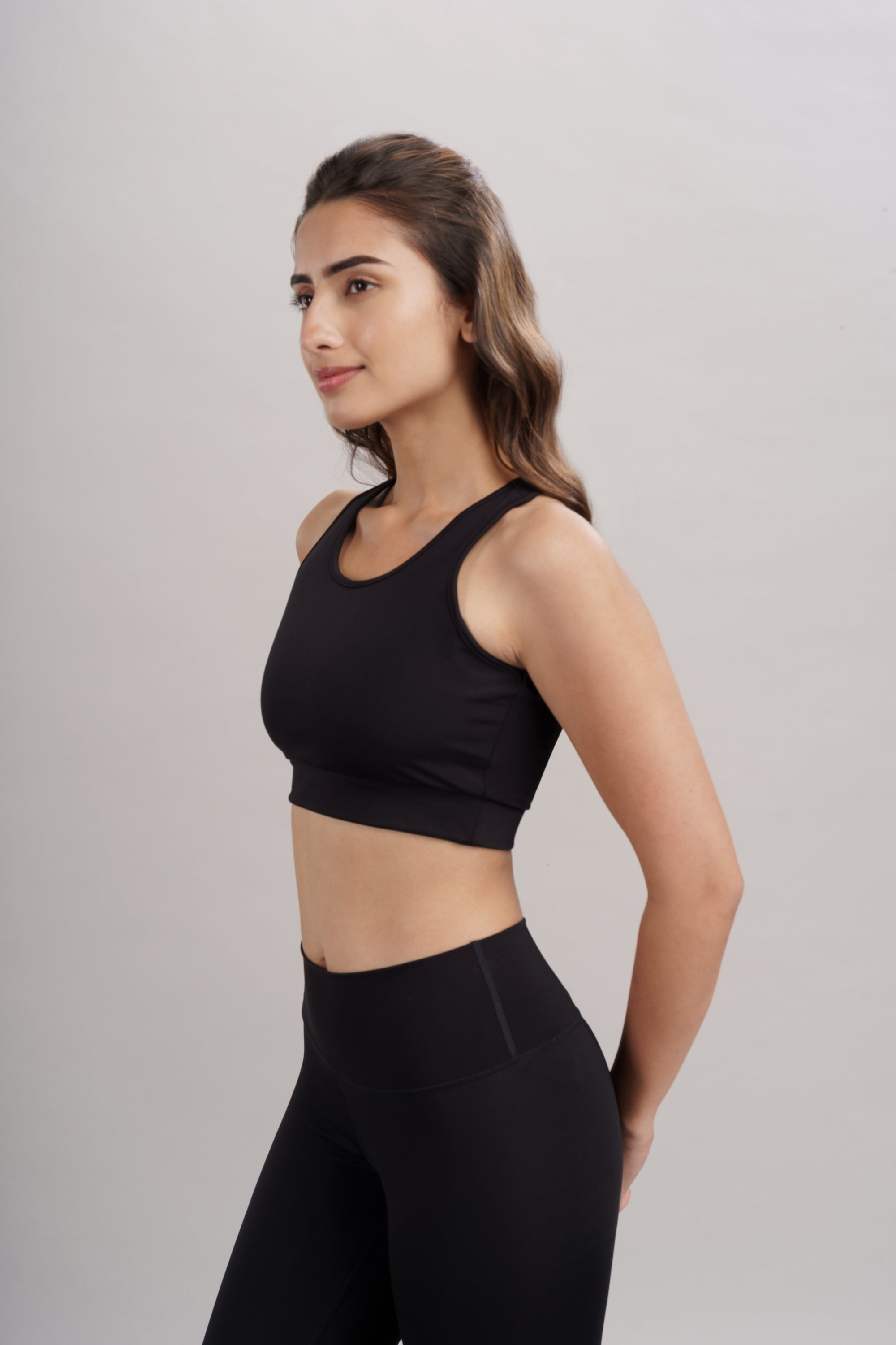 Carbon Black Racerback Active Bra