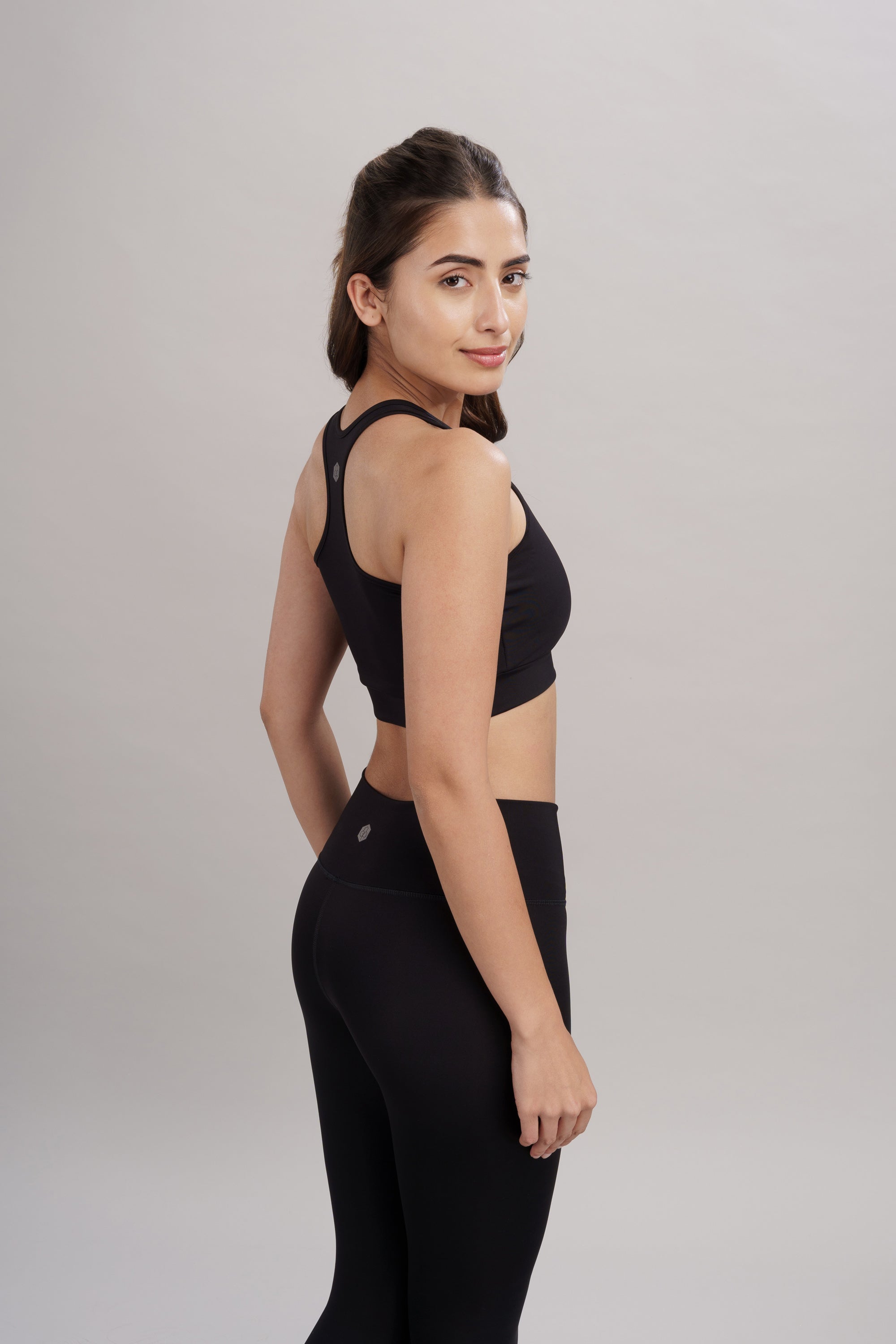 Carbon Black Racerback Active Bra