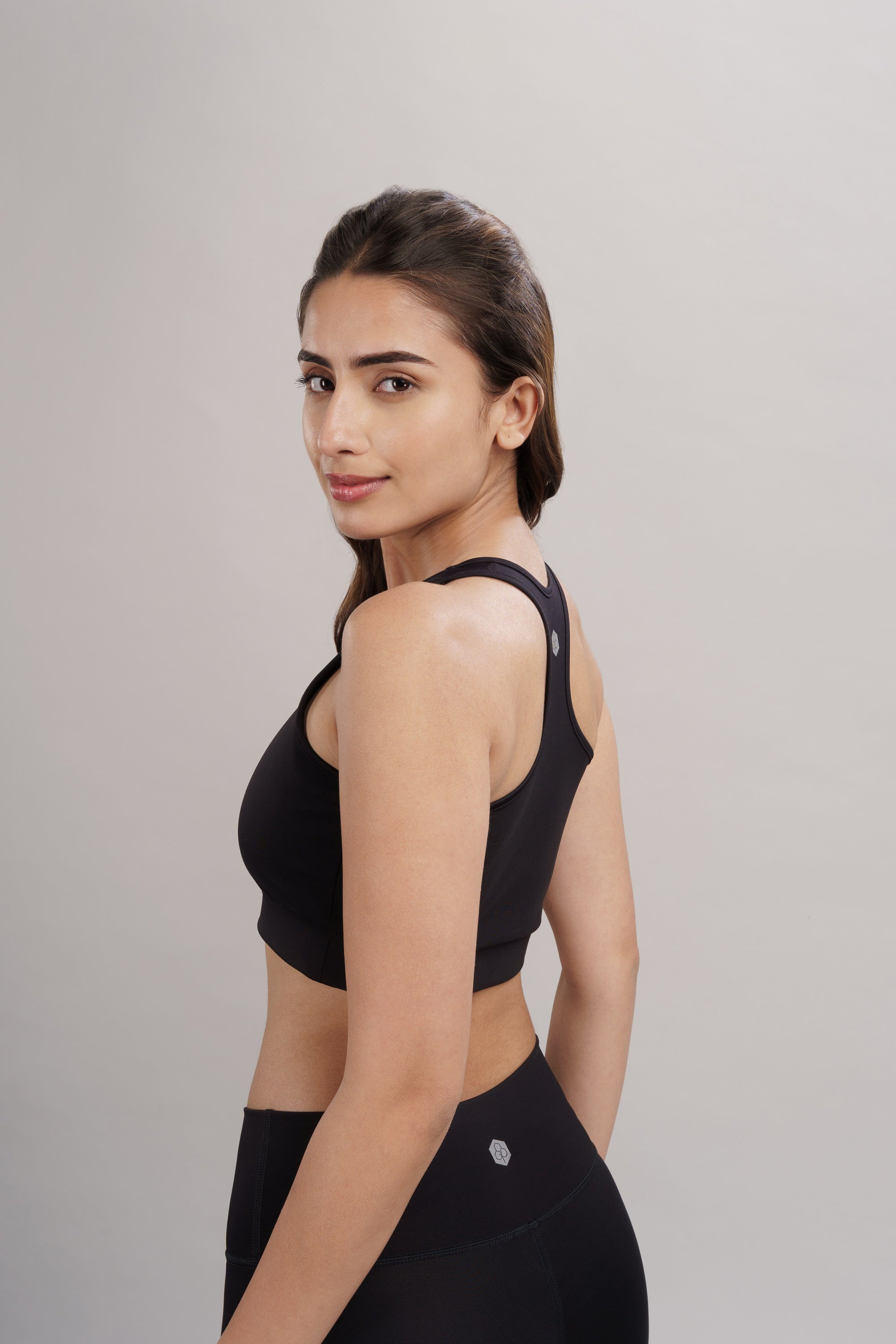 Carbon Black Racerback Active Bra