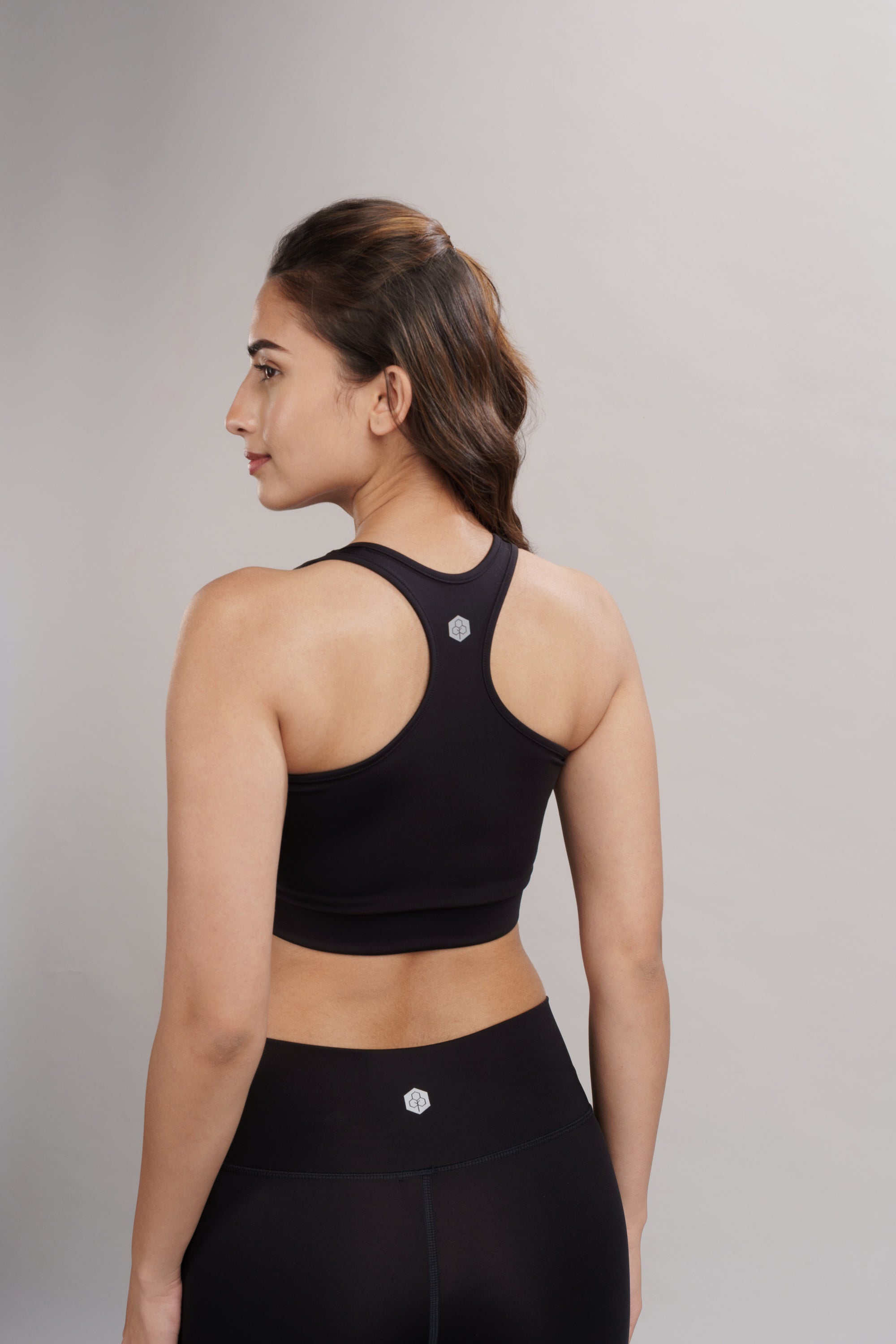 Carbon Black Racerback Active Bra