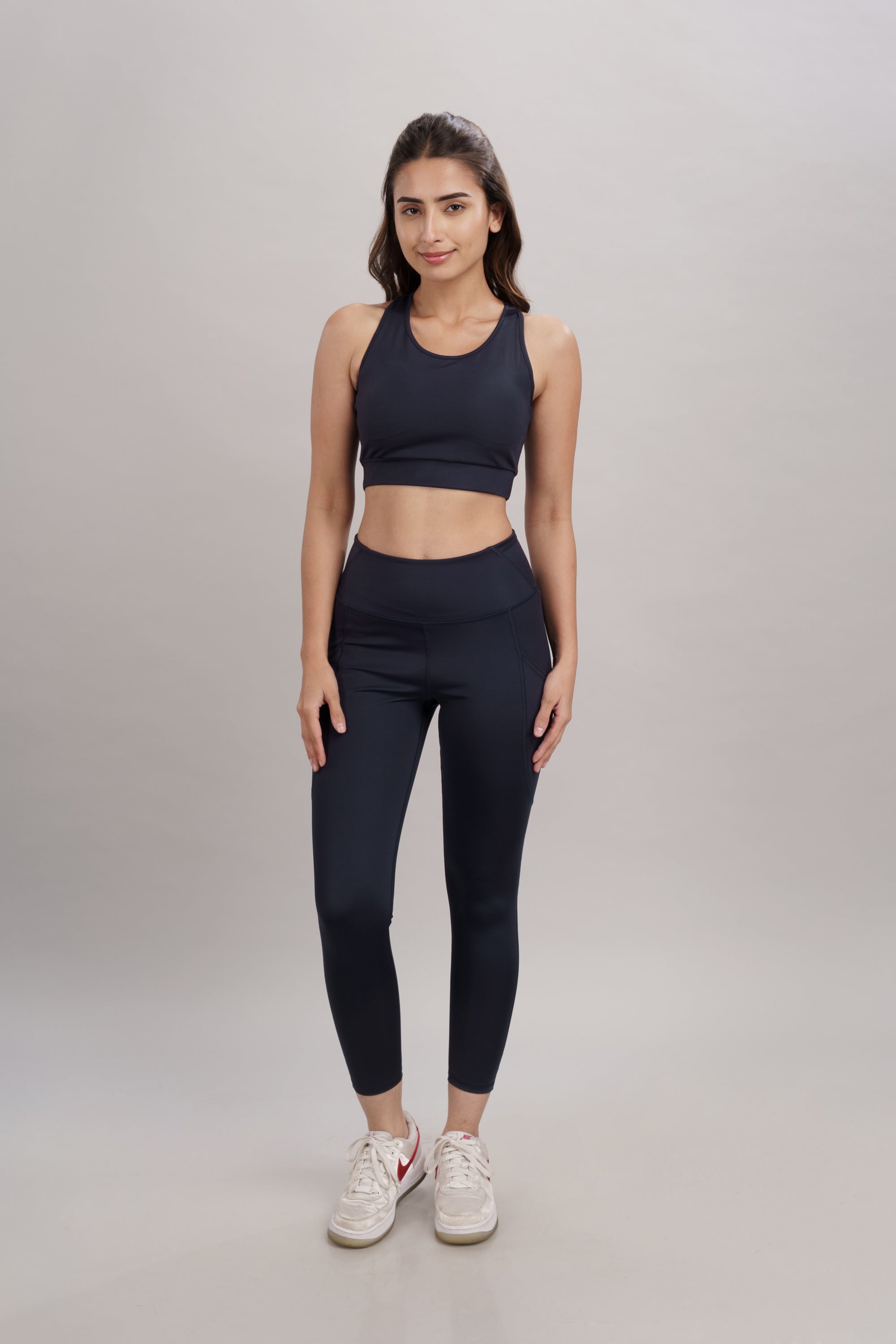Mid Night Navy Racerback Active Bra