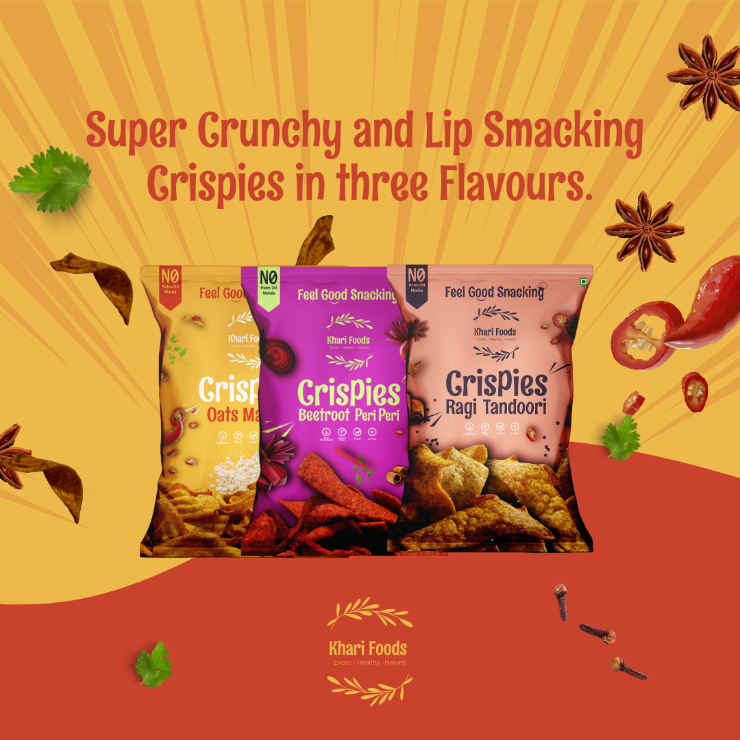 Healthy Crispies Combo, Tandoori Ragi, Peri Peri Beetroot, Masala Oats Chips(Assorted)