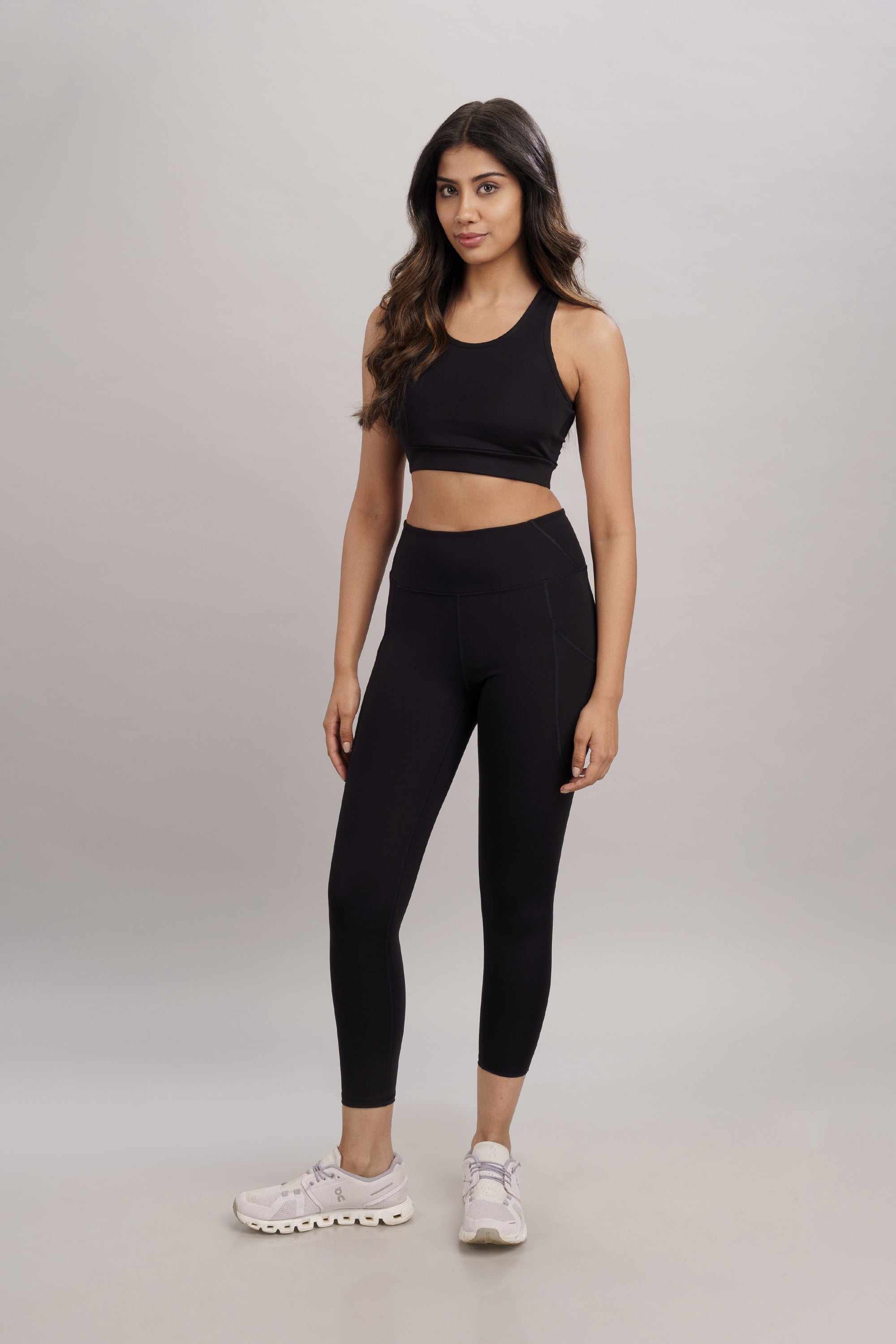 Carbon Black Racerback Active Bra