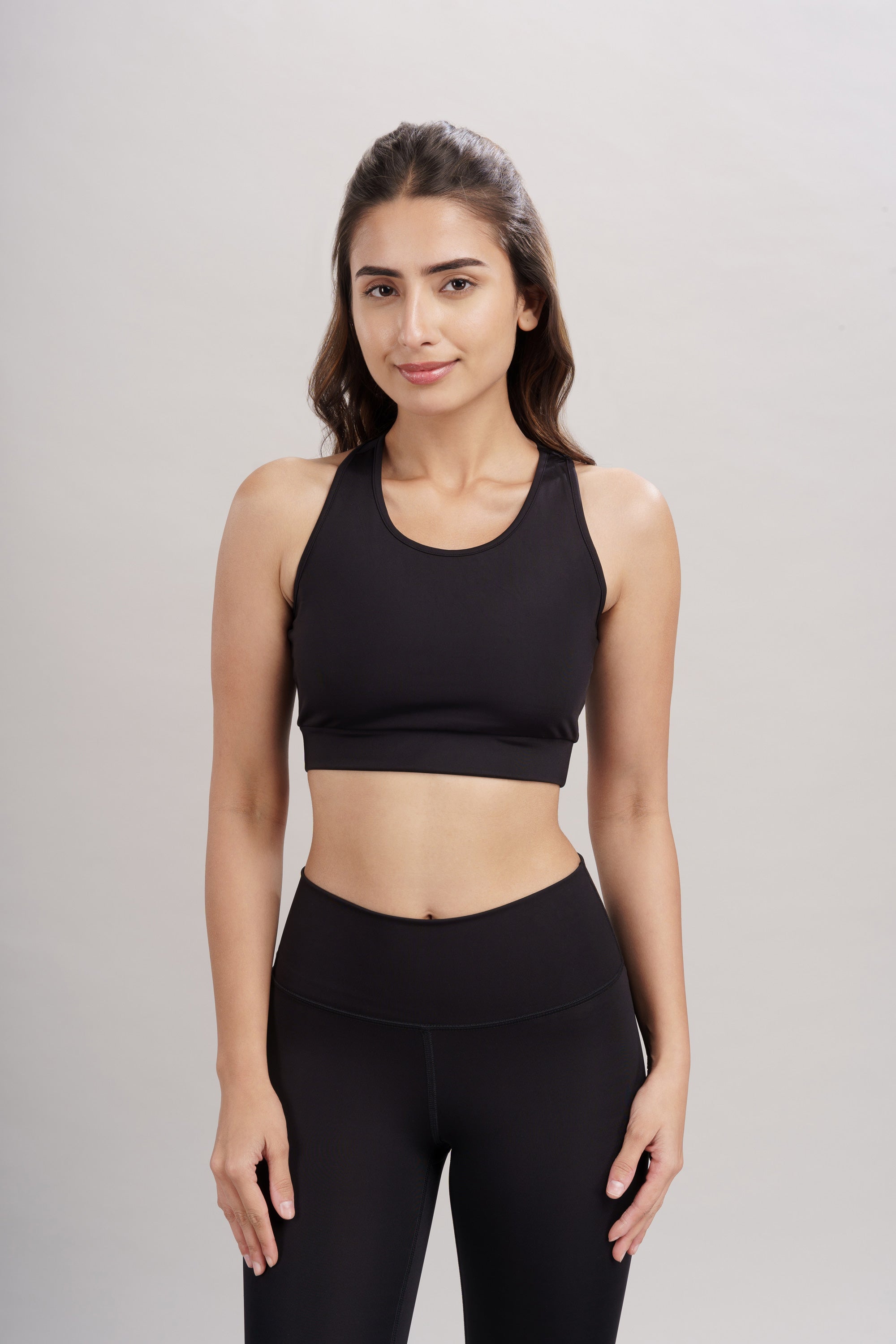 Carbon Black Racerback Active Bra