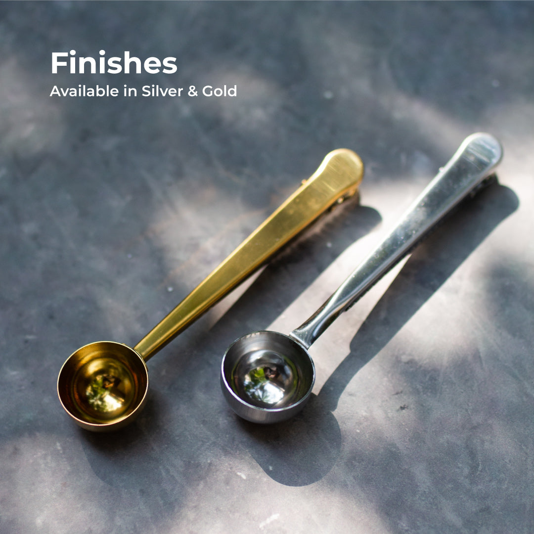 Coffee Scoop & Clip Gold