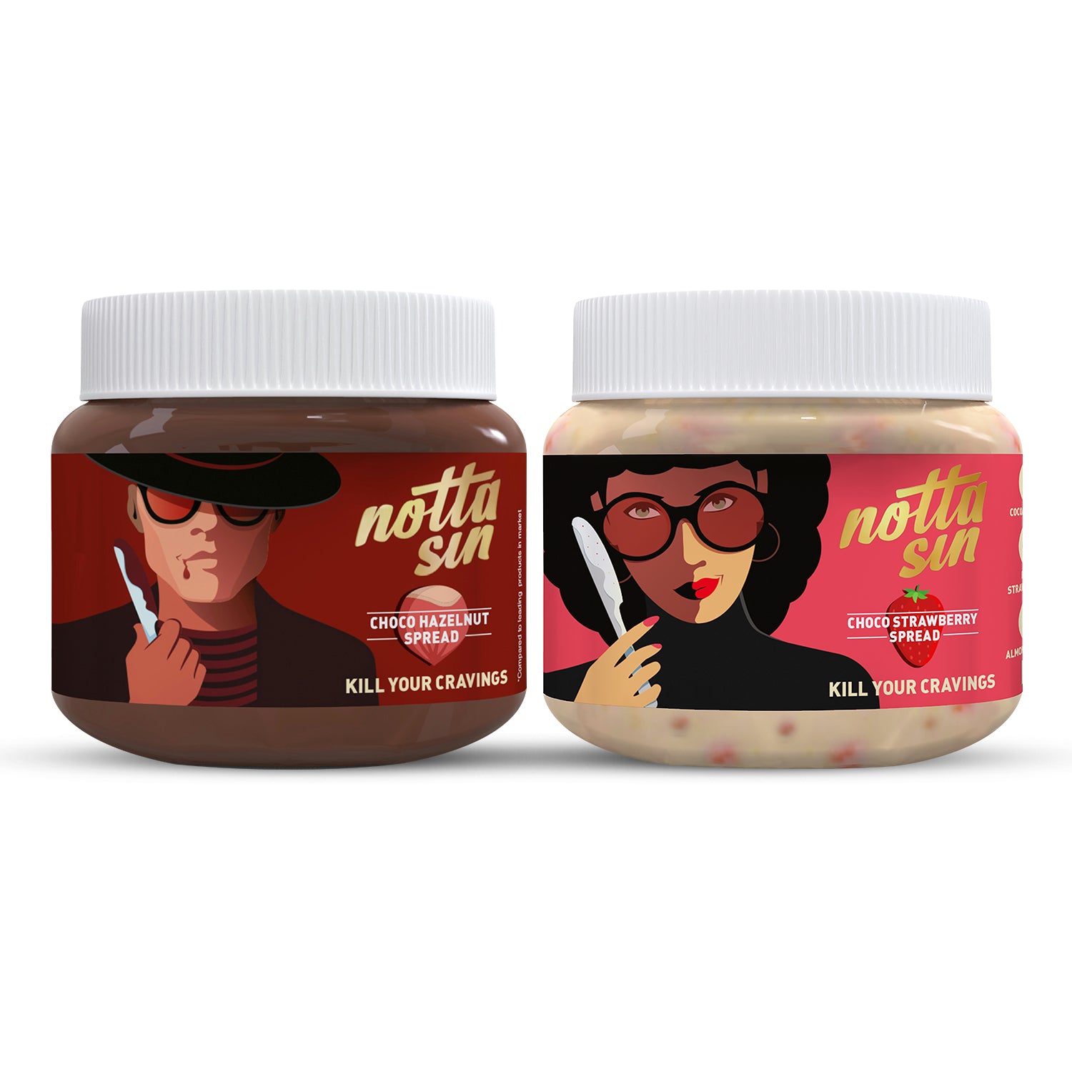 Choco Hazelnut & Choco Strawberry Spread Duo