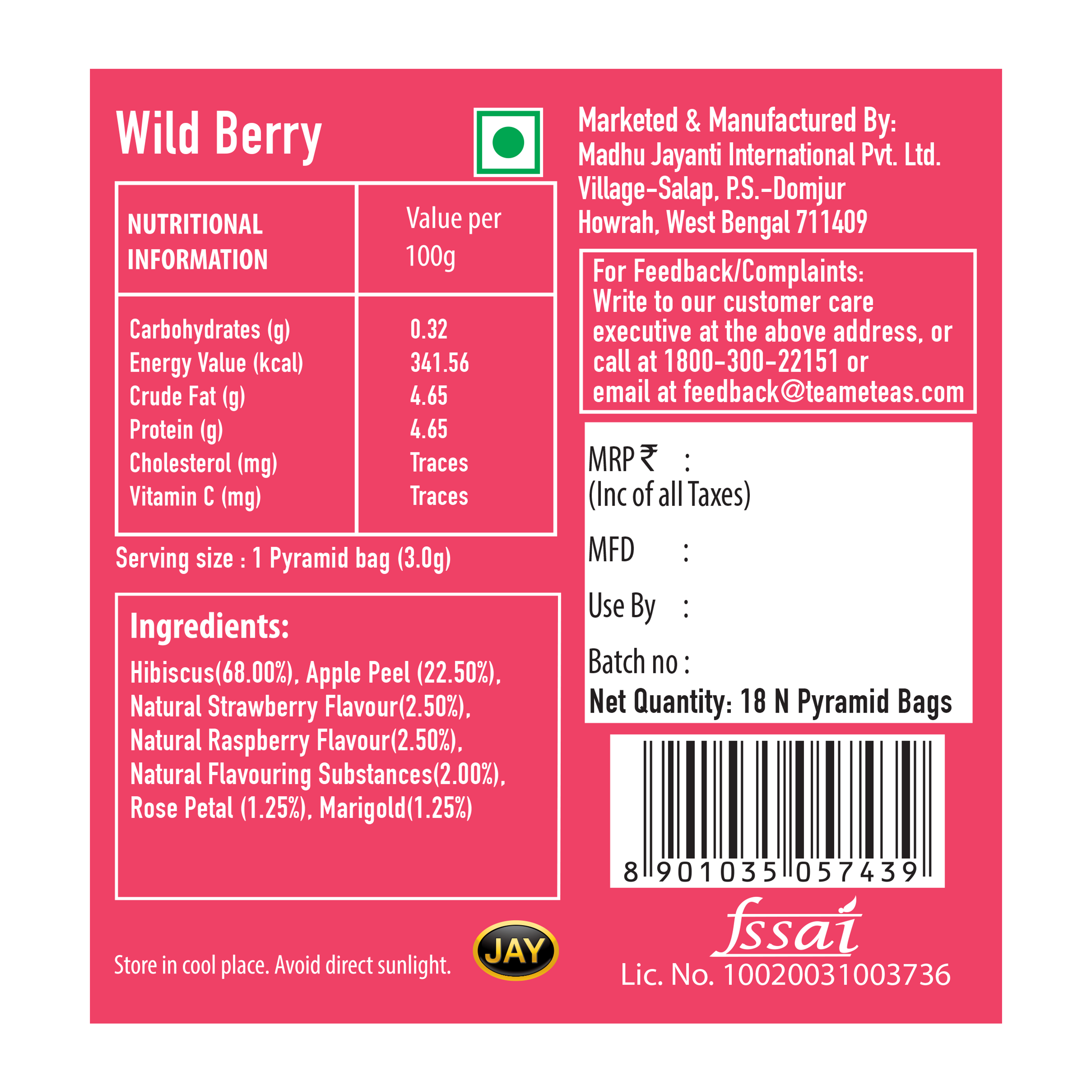 Wild Berry Ice Tea Bags