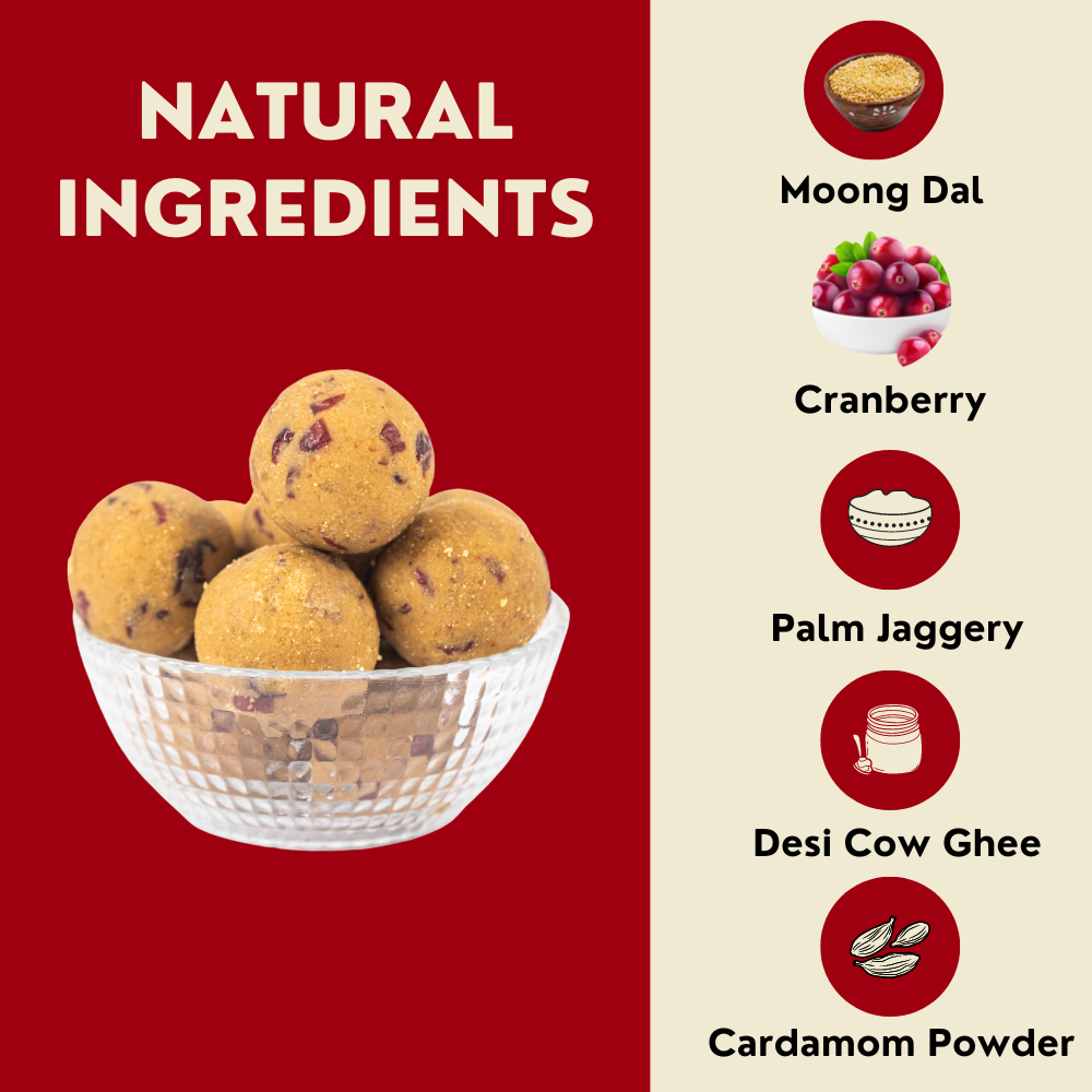 Guilt Free Moongdal Cranberry Ladoo