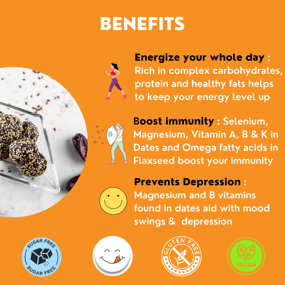 Fire Up Dates Flax Seed Laddoo