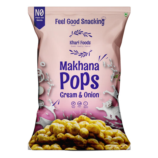 Premium Flavoured Makhana Crunchy & Roasted Makhana Pops (Cream & Onion)