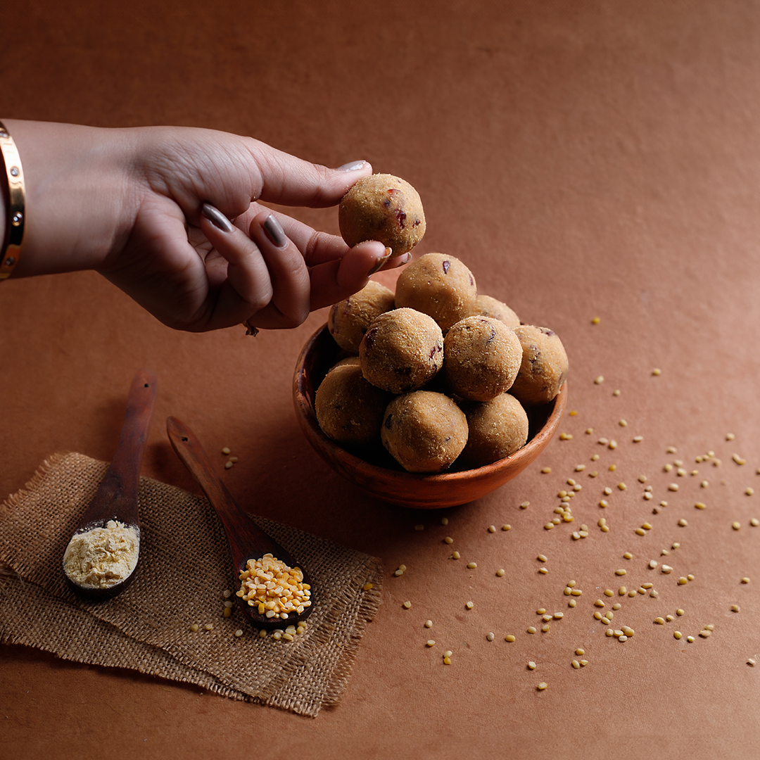 Guilt Free Moongdal Cranberry Ladoo