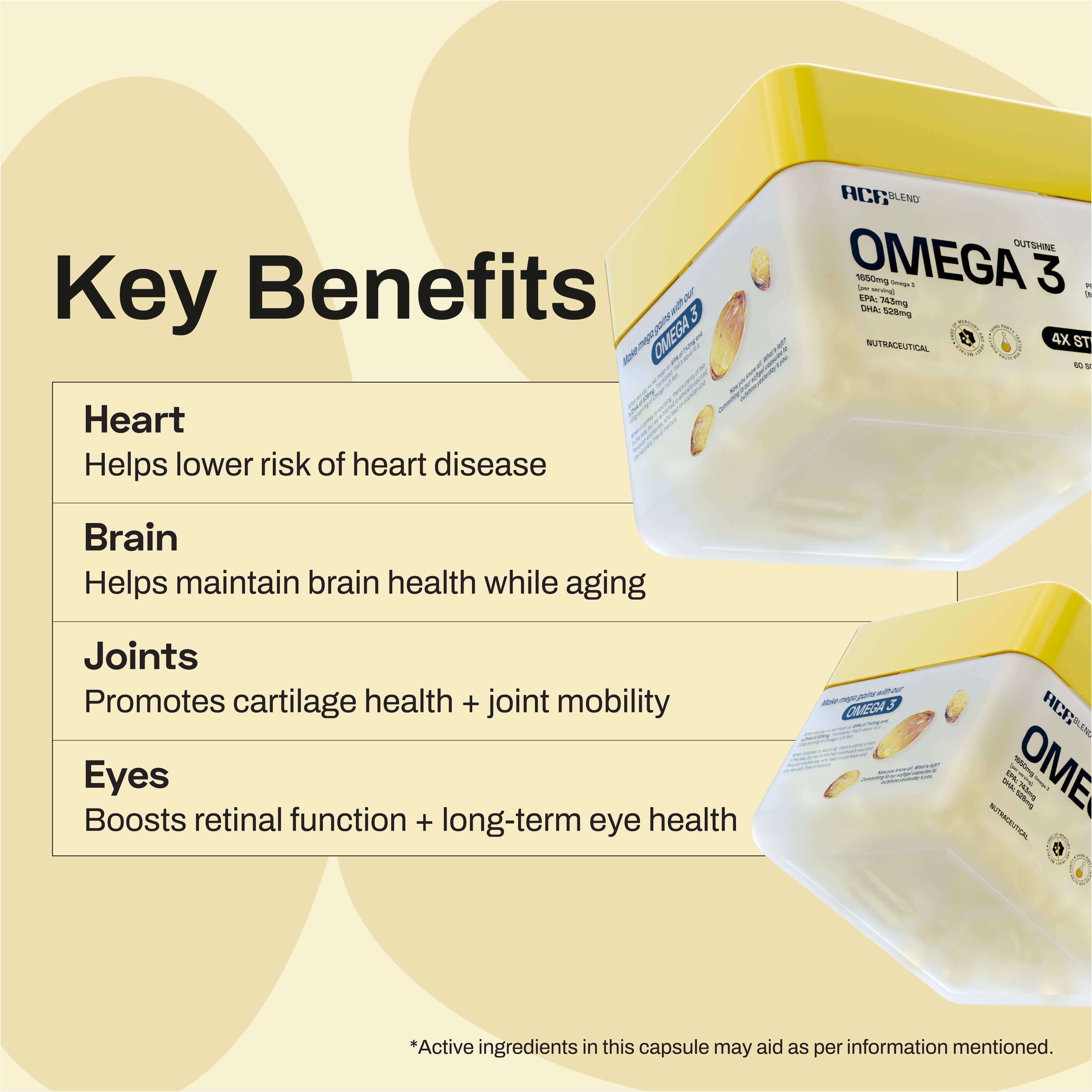 Ace Blend Omega-3 Fish Oil Soft gel Capsules