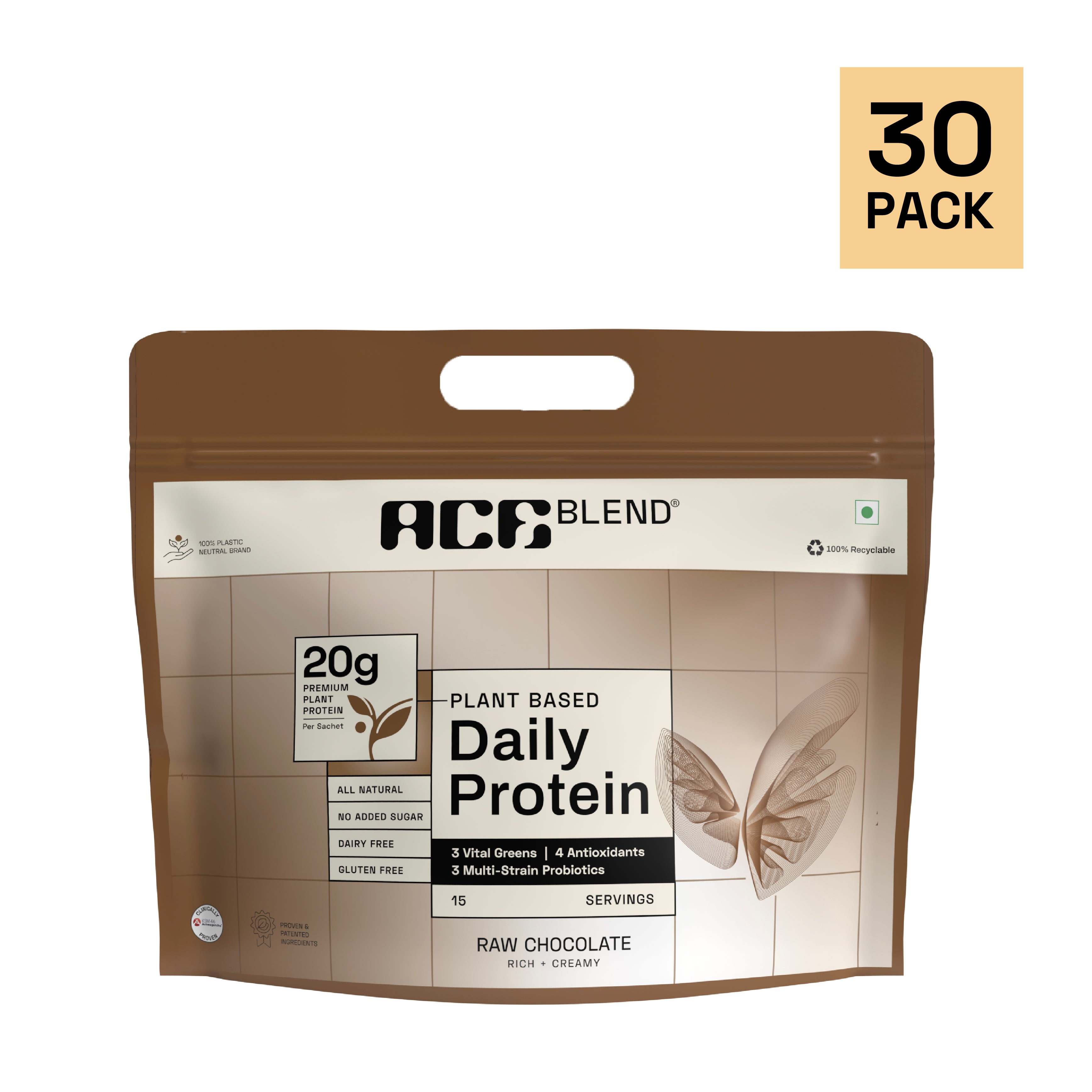 Raw Chocolate Daily 20G Premium Plant Protein & Superfoods