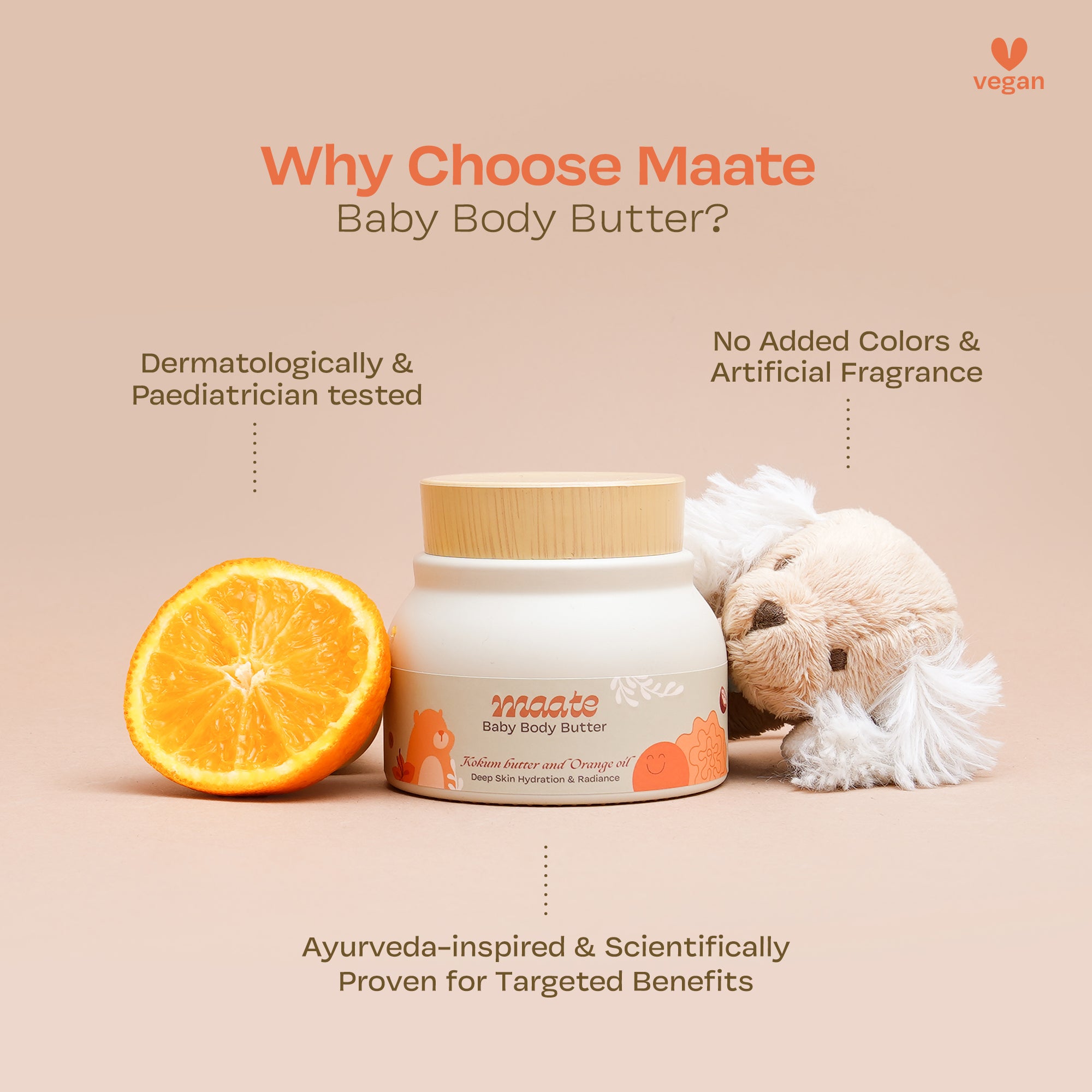 Baby Body Butter with Pure Kokum Butter, Shea Butter, Orange & Saffron Oil