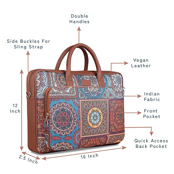 Printed laptop messenger bag